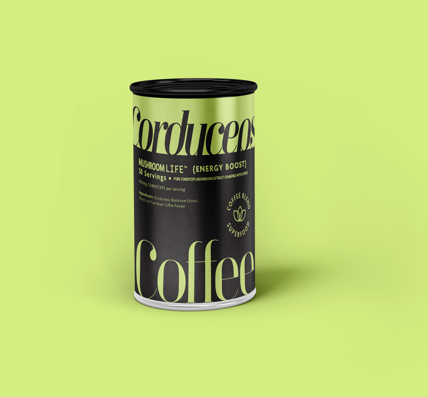 Mushroom Life Cordyceps Coffee Can